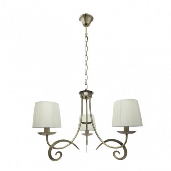 Distribuidor - Lâmpadas Diversas | Lâmpadas Clássicas | LAMPARA LUXOR 3XE14 CUERO PANT. BEIS REGX58X58 CM Ref: 155253014